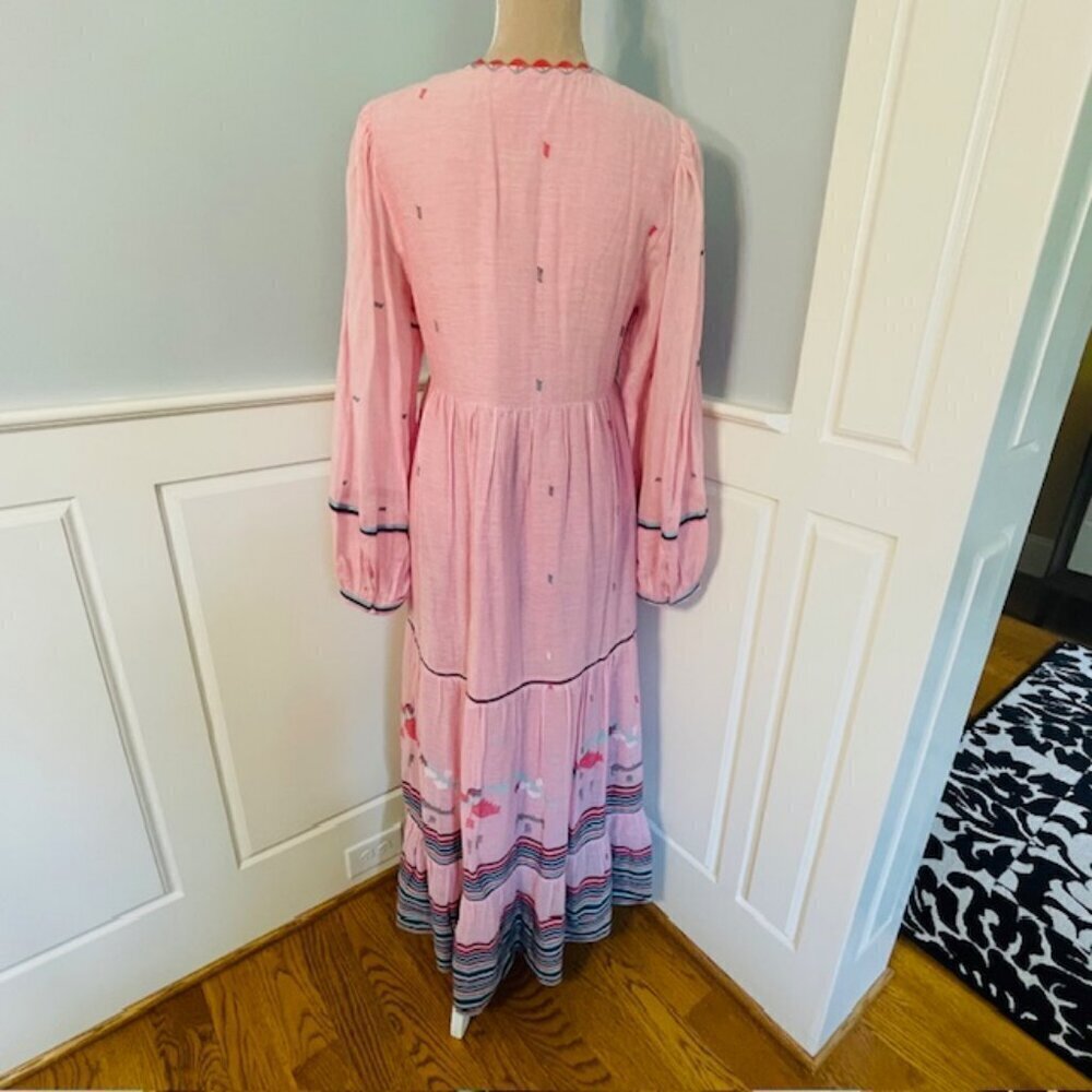 Anthropologie's Conditions Apply Hand Woven 100% Cotton Boho Maxi Dress Small - Picture 7 of 12